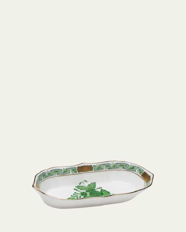 Chinese Bouquet Green Narrow Pin Dish